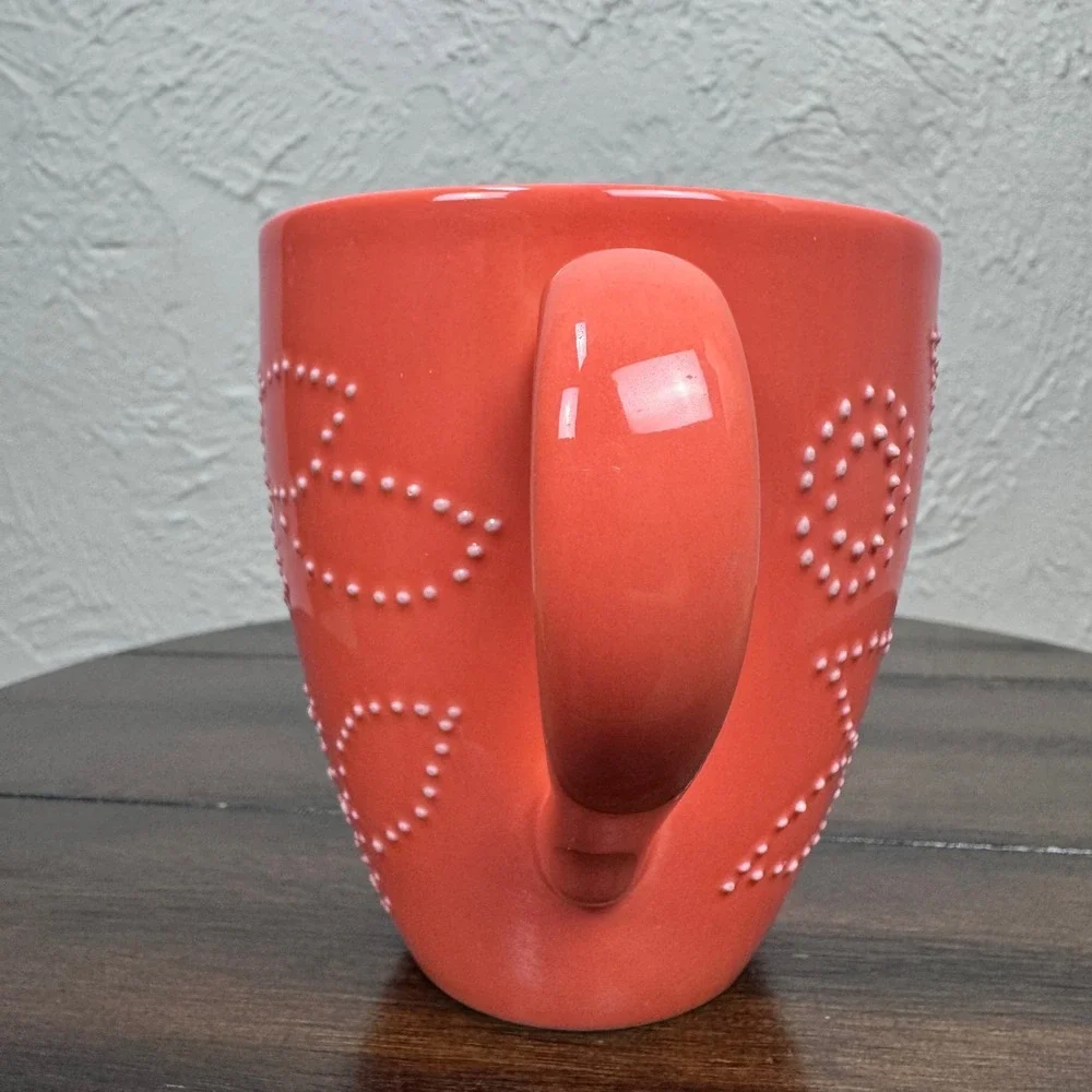 Vintage 2006 Starbucks Orange Embossed 12oz Coffee Mug Tea Cocoa